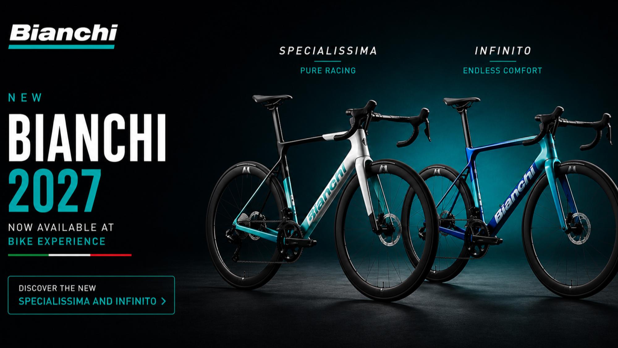 New Bianchi Specialissima and Infinito 2027 now available at Bike Experience Tenerife