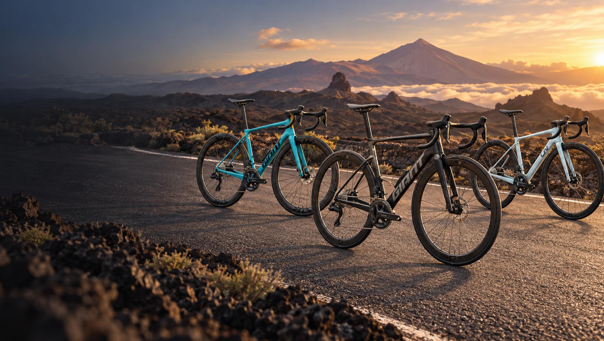 Estrena Giant & Liv 2027 en Tenerife Bicicletas de carretera Giant y Liv gama 2027 en la carretera del Teide, Tenerife